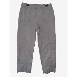 Chico's Gray Cargo Capris‎ Cropped Pants Chico's size 2